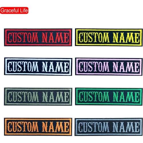 Custom Embroidered Name Patch 4*1’’Biker Motorcycle Badges Tag Vest Personalized