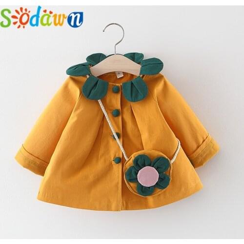 Sodawn Baby Clothes Jacket For Girls Spring Autumn Petal Collar Coat Windbreaker For Girls Toddler Clothes