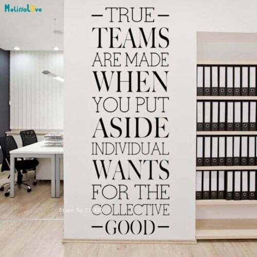 True Teams When Aside Eants Good Wall Sticker Teamwork Quotes Success Art Removable Word Vinyl Decals New Design YT3446