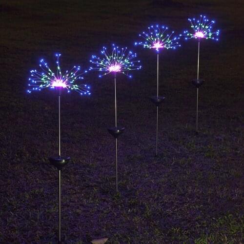 90/120/150 LEDs Solar Light Outdoor Dandelion String Lights Christmas Fireworks Garden Lawn Lamp For Fence Yard Holiday Decor