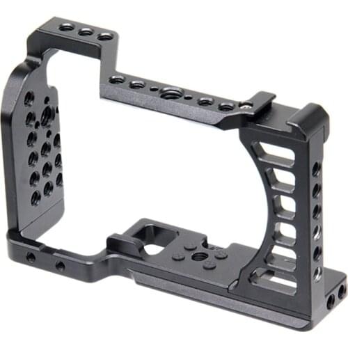 Protection Frame for Sony A7C Camera Housing Cage Case with Extend Cold Shoe and 1/4 Hole for Mic Tripod LED Video Light