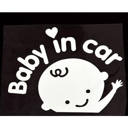 1PC 13X16CM Baby In Car Warming 3D Cartoon Stickers Car styling Car-Sticker Baby on Board