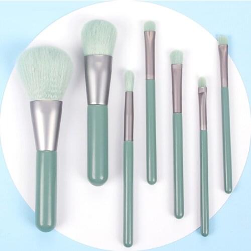 10 Piece High-end Wooden Handle Quality Aluminum Tube Nylon Wool Makeup Brush Private Label Wholesale