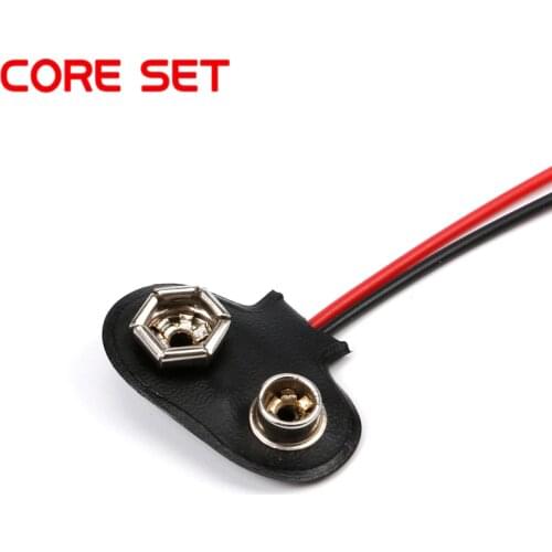 100pcs/lot 9V Battery Snap Connector Clip Lead Wires Holder 15cm length