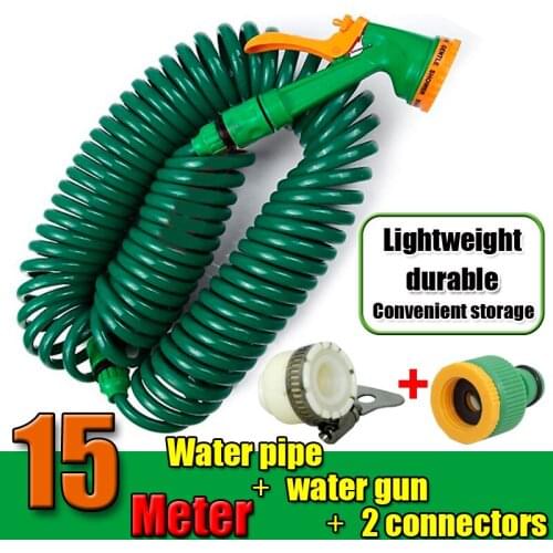 15 meters Spring telescopic hose garden watering flower wash balcony Car accessories wash gun