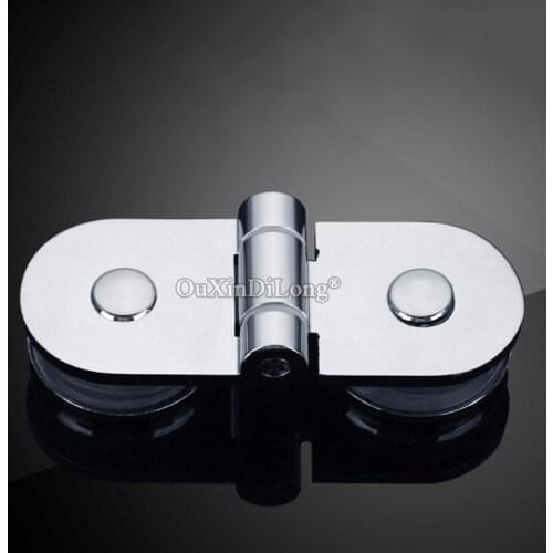 Brand New 2PCS Frameless Glass Door Hinges Display Wine Cabinet Hinges Shopping Mall Cabinet Glass Clamps Hinges