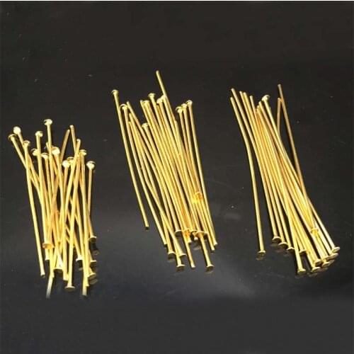 50pcs 30mm/35mm/40mm Stainless Steel Gold Flat Head Pins for Jewelry Making Hypoallergenic Nickel Free 22 Gauge