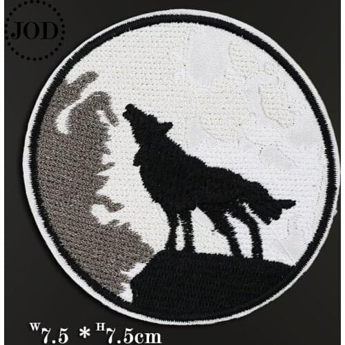 Biker DIY Iron on Cartoon Patch Embroidered Military Badges Hippie Iron on Kids Patches for Clothes Stickers Badge Wolf JOD