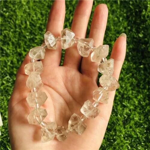 Natural stones and minerals herkimer diamond bracelet rough stone bracelet healing crystals clear quartz crystal bracelet