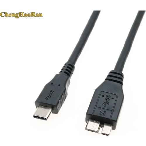 ChengHaoRan USB 3.1 Type C Male to USB 3.0 Micro B Male Plug HDD Enclosure Fast Data Sync Connector Cable 0.3m 1m