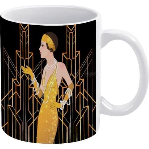 Art Deco Lady , Art Deco Pattern , 1920 Era , Flapper Girl , The Great Gatsby , Black , Gold , Art Deco , Vintage , Elegant , Ch