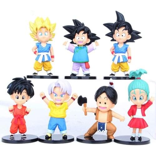 7Pcs/Set Dragon Ball Anime Character Classic Model Doll Goku Action Figure Decoration Accessories Toys Children Christmas Gifts