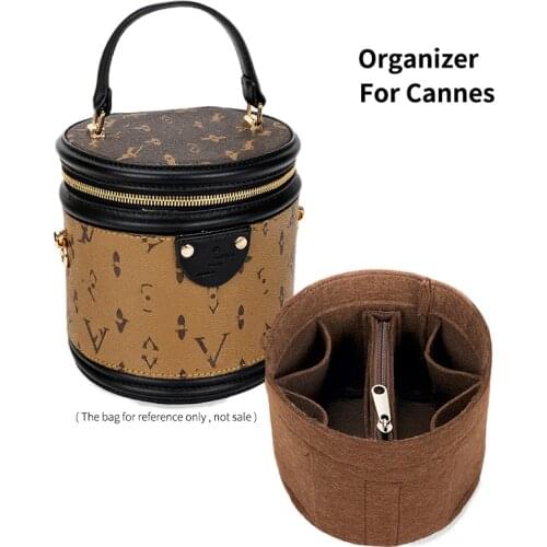 Felt Storage Organizer For Female Cosmetics Bags Insert Womens Luxury Designer Brand Fit For Cannes Round Makeup Bag