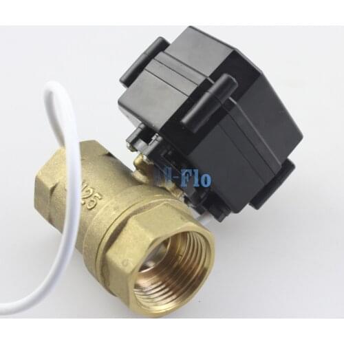 HSH-Flo 1" DN25 3-6VAC/DC Brass Two Way Motorized Ball Valve, Position FeedBack Electrical Ball Valve
