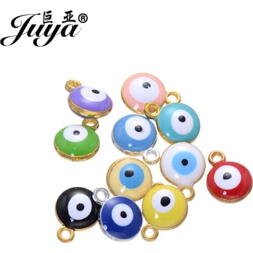 JUYA China Wholesale Evil Eyes Charms Supplier 25pcs/lot 13x10mm Turkeys Bracelet Cheaper Alloy Charms for DIY Necklace AE0005