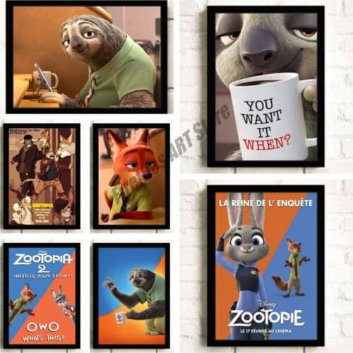 Disney Zootopia Anime Canvas Painting Wall Art Posters and Prints Nordic Room Decoration Pictures for Living Kids Home Decor