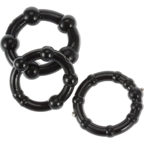 3 Pcs/Set Cock Penis Ring Bead Penis Ring Male Delay Ejaculation Lasting Silicone Erection Ring Sex Toys for Men Adults
