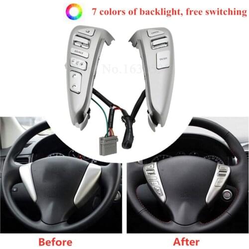 Seven colors backlight free switching Steering wheel Cruise Control Media Volume Switches Assy For Sentra Versa Note