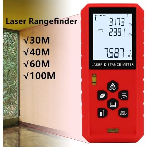 30M 40M 60M 100M Laser distance meter Laser rangefinder tape laser range finder build measure device ruler High Precision 40%off