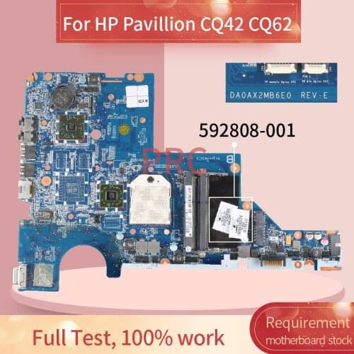 592808-001 592808-501 For HP Pavillion CQ42 CQ62 Notebook Mainboard DAOAX2MB6E0 AMD DDR3 Laptop Motherboard
