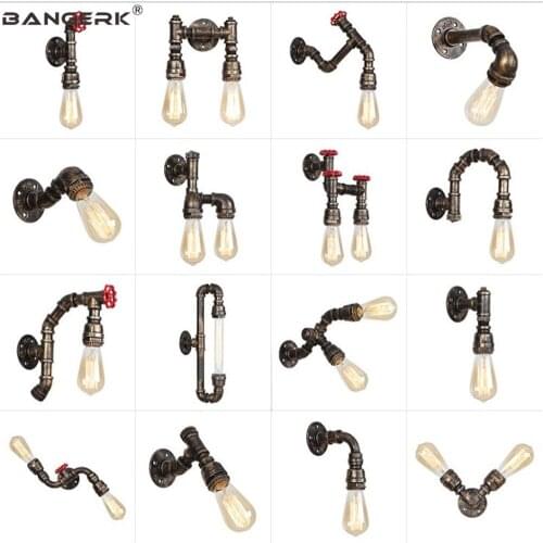 Loft Water Pipe Wall Lamp Industrial Vintage Wall Light LED Edison Sconces Retro Lights For Aisle Bedside Home Decor Lighting
