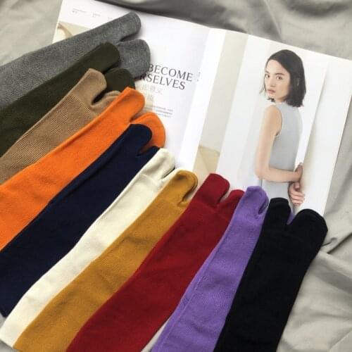 1 Pairs High Quality Combed Cotton Split Toe Socks Unisex Simple Two-Toed Socks Japanese Harajuku Men Womens Tabi Socks