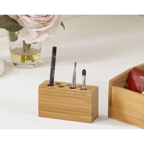 Office wooden pen holder creative fashion personality cute storage box desktop student stationery decoration
