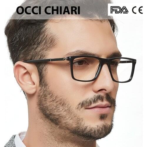 OCCI CHIARI Men Glasses Frame Optical glasses Frame Fashion black eyeglasses clear Square glasses prescription W-CERINA