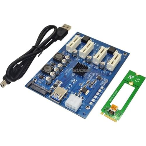 M.2 NGFF PCI-E PCI Express Extender Riser Card Adapter 4 PCI-E slot adapter PCIe Port Multiplier PCIE Express Card For Mining