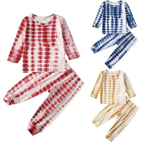 1-5Y Infant Kids Baby Girls Boys Clothes Sets Print Pullover Long Sleeve Top T-shirt Pants 2Pcs 2020 Outfits