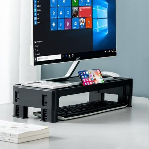 Adjustable Desktop Monitor Stand Computer Screen Riser Plastic Shelf Plinth Strong Laptop Stand Desk Holder For Notebook TV