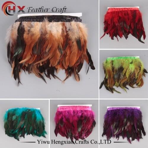Retail and Wholesale 1yard Good Quality Dyed colour Chinchilla Rooster Feathers Trim