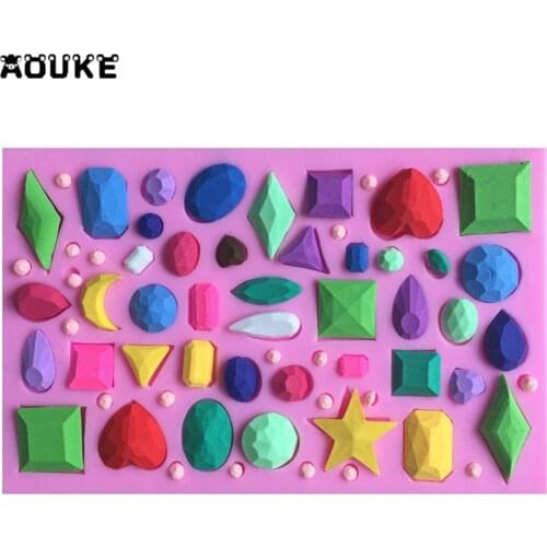 Variety Gem Fondant Cake Silicone Mold Pastry Chocolate Mould Jelly Pudding Candy Molds Ice Cube Soap DIY Baking Tools