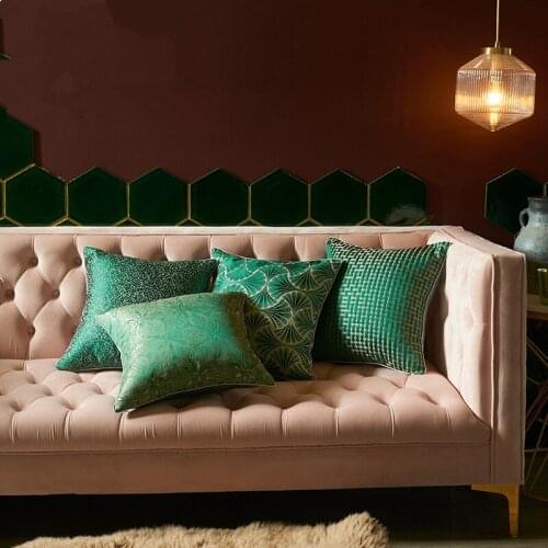 Modern green cushion cover pillowcase sofa lumbar pillow covers decorative throw pillowcover