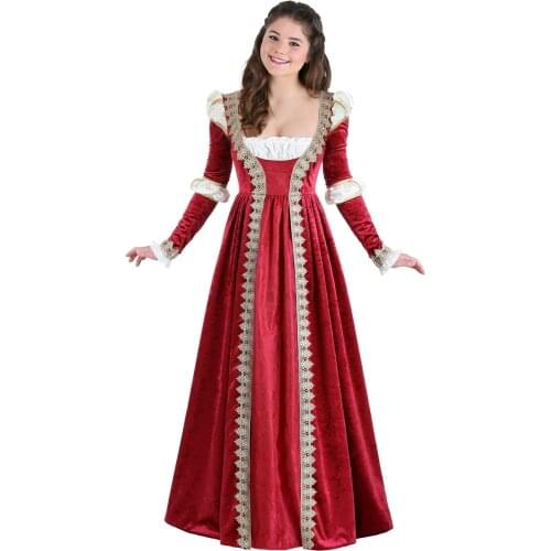Medieval Dress Cosplay Halloween Costume for Women Palace Carnival Party Disguise Princess Costume Plus Size Vestidos Noble Robe