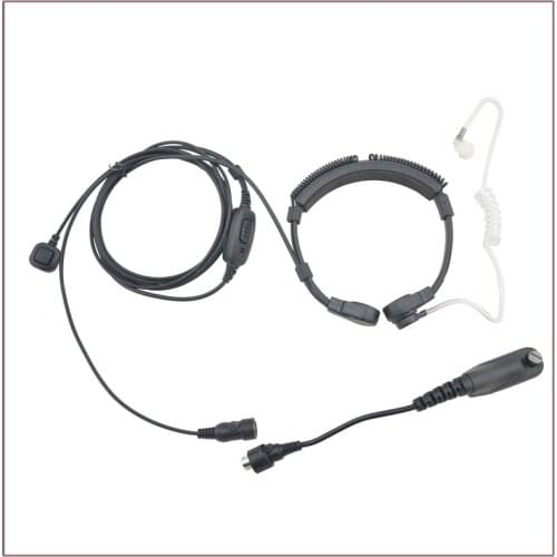 Medium-duty Throat Mic with PTT & Finger PTT (Double PTT) for Motorola APX6000 DP4801 DP3600 XPR6500 MTP6550 DGP6150 XIR P8200