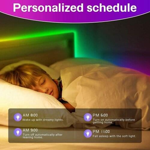 LED Light Strips Remote Control Lights 8 Modes Strong Adhesive Music Rhythm Mode For Home Decoration USB Power Safe Convenient