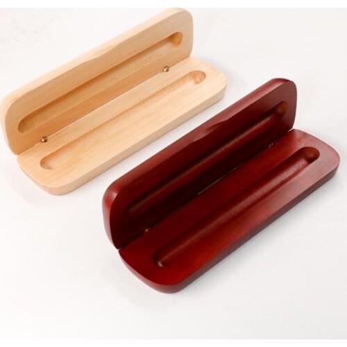 Single Pen Boxes High Quality Wood Pencil Cases Empty Natural Wooden Gift Boxes SN2857