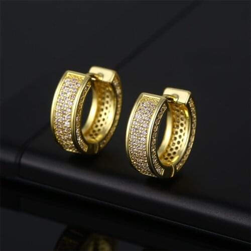 YJGS Fashion Hoop Earrings For Ladies Copper Inlaid AAA Zircon Round Exquisite Hoop Earrings Wedding Party Accessories