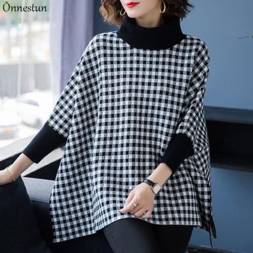 Plaid Scarf For Women 2021 Winter Female Scarves Turtleneck Poncho Womens Bandana Shawl Wraps Loose Foulard Scarves