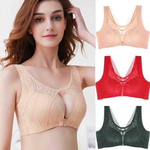 Front closure Bras for Women Lace Bras No Wire Brassiere C D E Cup Underwear Sexy Bra Three Quarters(3/4 Cup) Lingerie