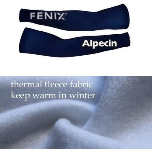 WINTER FLEECE THERMAL 2021 Alpecin Fenix Team Mens Cycling Arm Warmers Outdoor Sports MTB Bike Bicycle Armwarmers One Pair