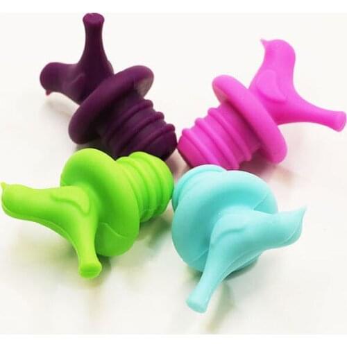 1PC Creative Bird Design Silicone Wine Stopper Bottle Caps Wedding Gift Wine Pourer Stoppers LB 274