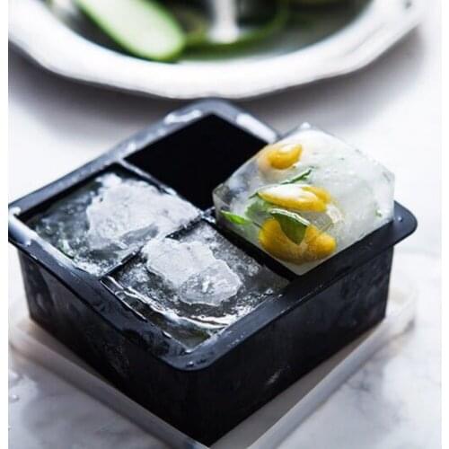 1pc DIY Square Mould Cocktail Whiskey Ice Ball Maker Tray Large Silicone Ice Molds Kitchen Bar Accessories Kitchen Tools