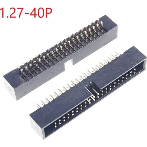 20Pcs 0.050" 1.27 mm 2x20 Pin 40 Positions IDC Male Box Header Dual Row Through Hole Shrouded Rows Space 1.27mm for IDC Socket