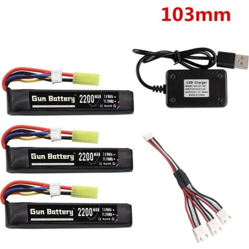 3S Water Gun Lipo Battery 11.1V 2200mAh 35C with Tamiya Plug for Mini Airsoft BB Air Pistol Electric Toys Gun RC Parts