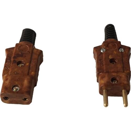 40A Pair Bakelite Plug Female-Male Connector Pro Lighting 2 round PIN Rewireable Socket Plug Set For Stage Lights Plug