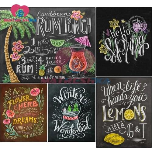 Diamond painting chalkboard art diamond embroidery 5d diamond cross stitch hobbies crafts Home decoration picture of rhinestones