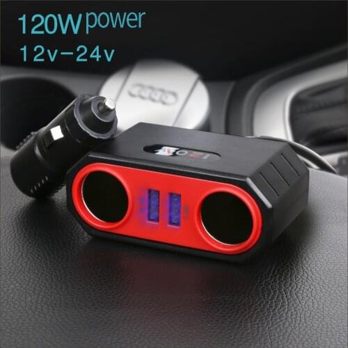 FLOVEME 3.1A Dual USB Port Car Cigarette Lighter One for Two Car Multifunctional Mobile Phone Charger