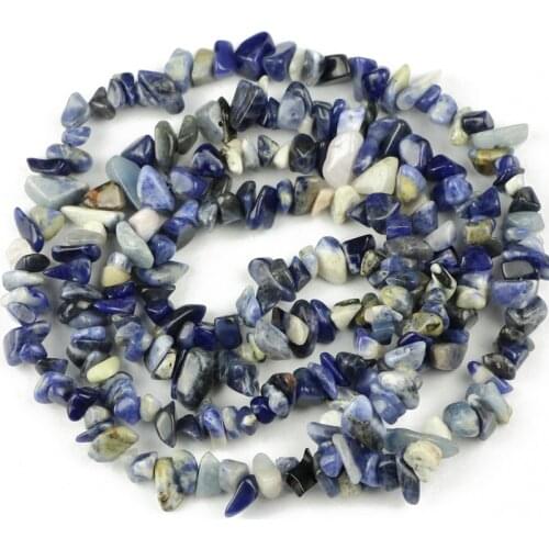 YHBZRET Natural Blue Sodalite Irregular Gravel Freeform stone beads 87cm Chips beads for Jewelry making bracelet Diy Accessories